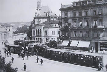 Winterthur, Bahnhofplatz um 1914